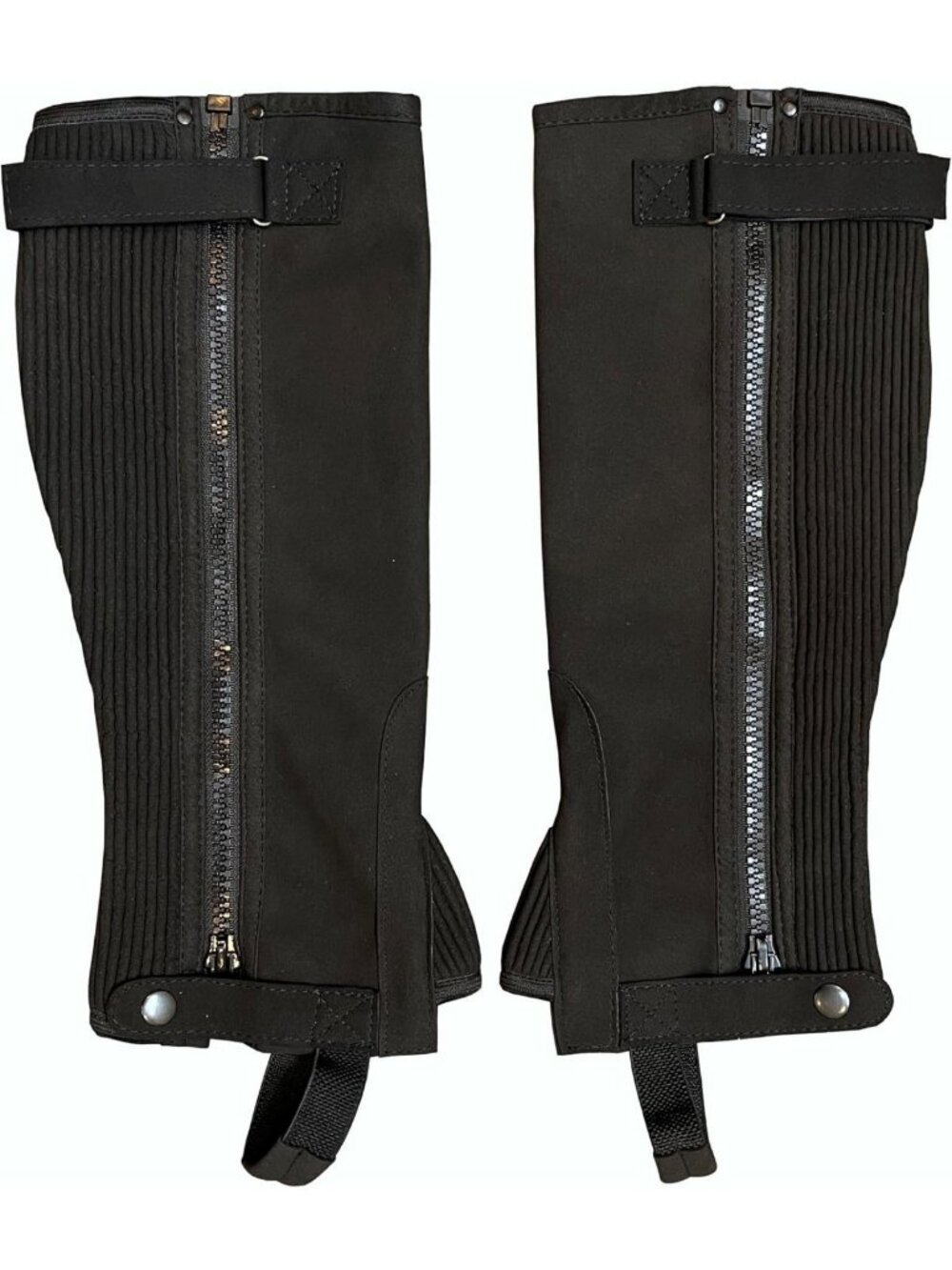 Premium Black Half Chaps for Equestrian Riding | Unisex Adult Amara Leather